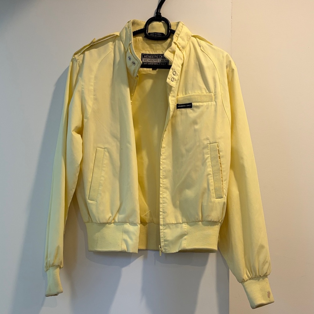 Rare Vintage Light Yellow Members Only Jacket Size S